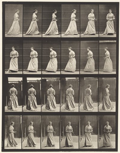 Planche 100. Tournant et montant des escaliers, 1885 - Eadweard Muybridge