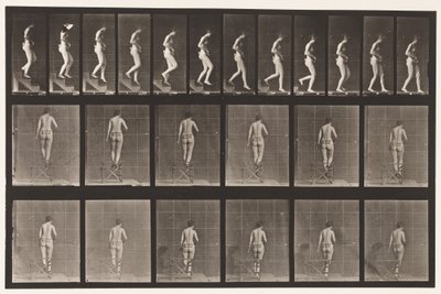 Planche 130. Descendre les escaliers, mains jointes, 1872-1885 - Eadweard Muybridge