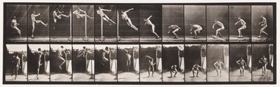 Plaque 158. Sauter; saut en hauteur avec torsion en courant (chaussures) - Eadweard Muybridge
