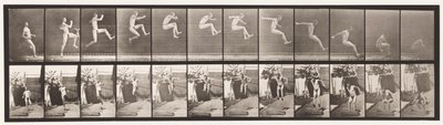 Saut; saut en longueur en course (chaussures) - Eadweard Muybridge
