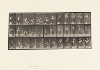 Planche 230. Soulevant un panier de 30 lb du sol à la tête, tournant, 1885 - Eadweard Muybridge