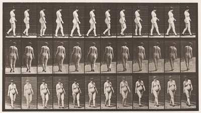 Planche 24. Marche, avec des chaussures à talons hauts - Eadweard Muybridge