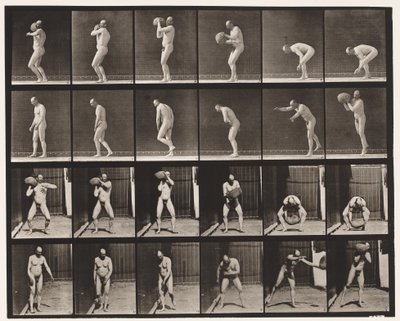 Plaque 312. Soulever une pierre de 75 lb - Eadweard Muybridge