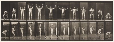 Planche 325. Soulever et tenir deux haltères de 50 lb, 1885 - Eadweard Muybridge
