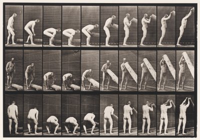 Planche 382. Soulever une bûche à la verticale, 1872-1885 - Eadweard Muybridge