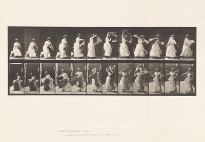 Planche 424. Toilette ; Se lever de la chaise et mettre un châle, 1885 - Eadweard Muybridge