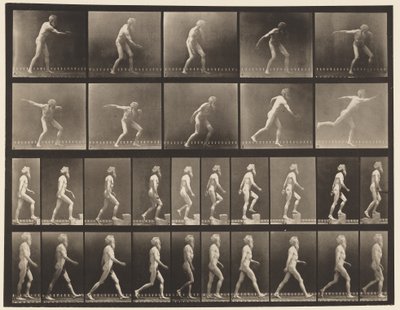 A, Lancer un Disque; B, Monter les Marches; C, Marcher, 1872-1885 - Eadweard Muybridge