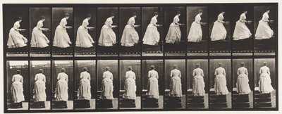 Planche 95. Montée des escaliers, une bassine dans les mains, 1885 - Eadweard Muybridge