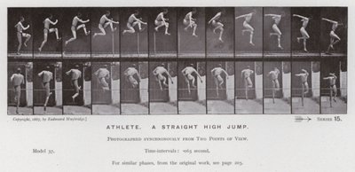 La Figure Humaine en Mouvement : Athlète, saut en hauteur droit - Eadweard Muybridge