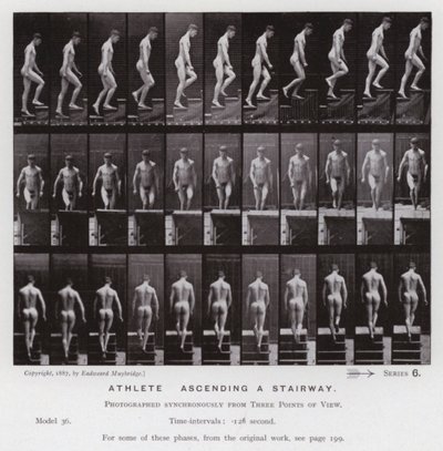 La Figure Humaine en Mouvement : Athlète, monter un escalier - Eadweard Muybridge
