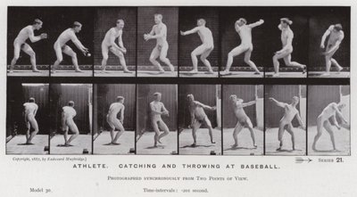 La Figure Humaine en Mouvement : Athlète, attraper et lancer au baseball - Eadweard Muybridge