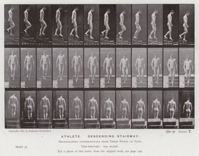 La figure humaine en mouvement : Athlète descendant un escalier - Eadweard Muybridge