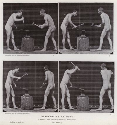 La figure humaine en mouvement : Forgerons au travail - Eadweard Muybridge