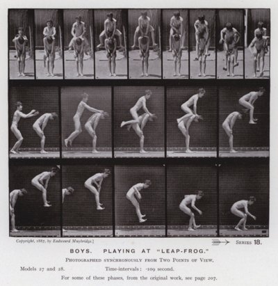 La figure humaine en mouvement : Garçons jouant à saute-mouton - Eadweard Muybridge