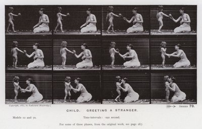 La figure humaine en mouvement : Enfant, saluant un étranger (photo n/b) - Eadweard Muybridge