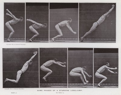 La figure humaine en mouvement : Quelques phases de saut en longueur - Eadweard Muybridge