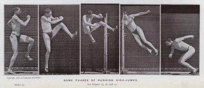 La figure humaine en mouvement : Quelques phases de saut en hauteur - Eadweard Muybridge