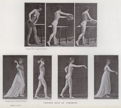 La figure humaine en mouvement : Divers actes de lancer - Eadweard Muybridge