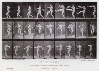 La Figure humaine en mouvement : Femme, donnant un coup de pied - Eadweard Muybridge