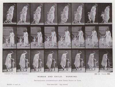 La Figure humaine en mouvement : Femme et enfant, courant - Eadweard Muybridge