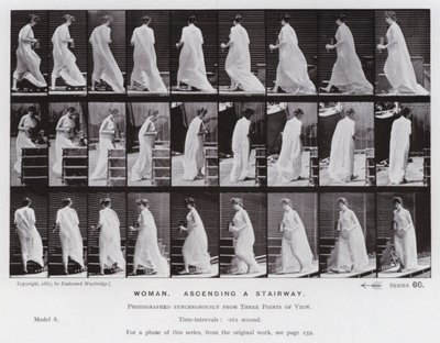 La figure humaine en mouvement : Femme, montant un escalier - Eadweard Muybridge