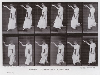 La figure humaine en mouvement : Femme descendant un escalier - Eadweard Muybridge