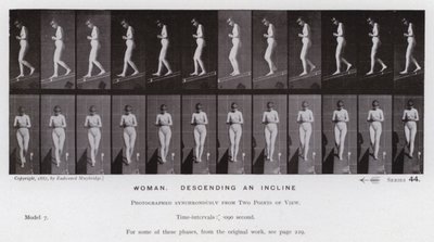 La figure humaine en mouvement : Femme descendant une pente - Eadweard Muybridge