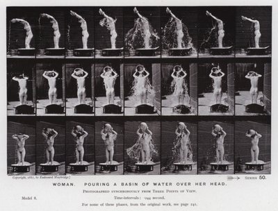 La figure humaine en mouvement : Femme, versant un bassin d