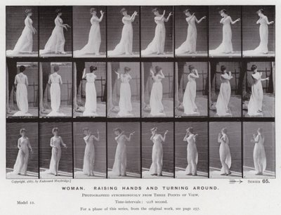 La Figure Humaine en Mouvement : Femme, lever les mains et tourner - Eadweard Muybridge