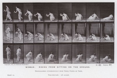 La figure humaine en mouvement : Femme se levant du sol - Eadweard Muybridge