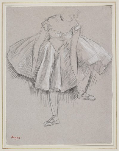 Danseuse rajustant son chausson - Edgar Degas