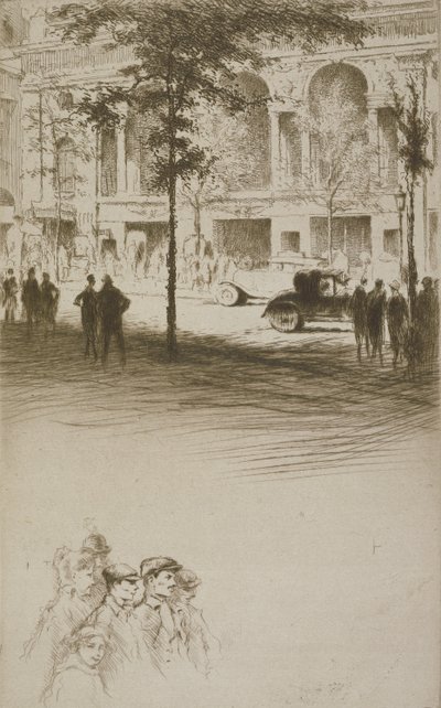 Une place de ville, illustration pour 