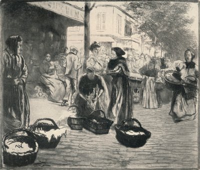 Marché en plein air, Avenue de Clichy, 1915 - Edgar Chahine