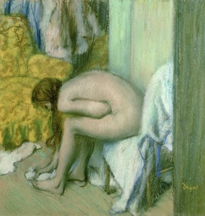 Après le bain, femme séchant son pied gauche - Edgar Degas