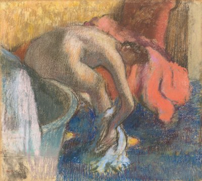 Après le bain, femme séchant sa jambe - Edgar Degas