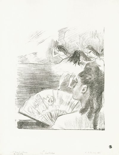 Au théâtre - Femme avec un éventail, c.1878-80 - Edgar Degas