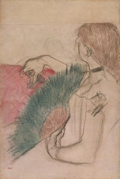 Au théâtre, femme avec un éventail, 1880 - Edgar Degas
