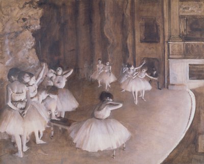 Répétition de ballet sur scène - Edgar Degas