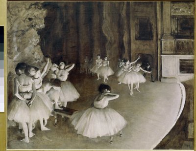 Répétition de ballet sur scène - Edgar Degas