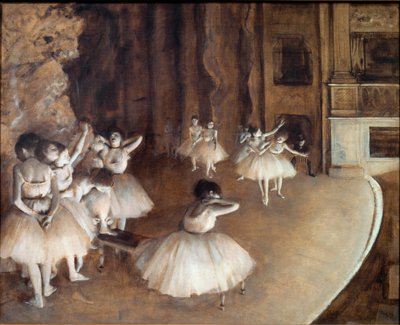 Répétition de ballet sur scène - Edgar Degas