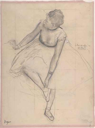 Danseuse ajustant son chausson - Edgar Degas