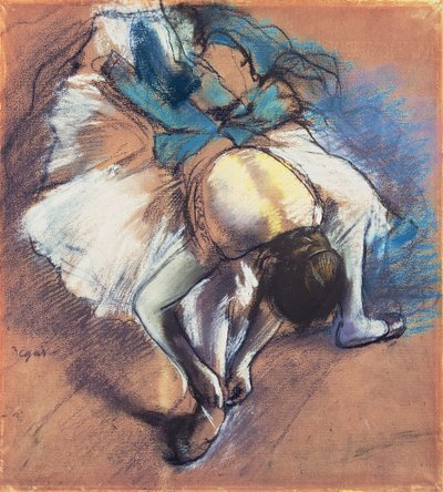 Danseuse attachant sa chaussure, c.1880-85 - Edgar Degas