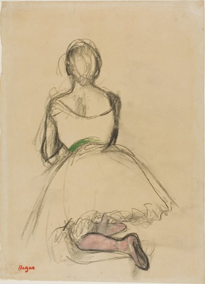 Danseuse agenouillée, vue de dos - Edgar Degas