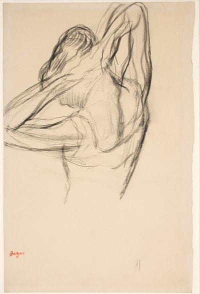 Danseuse, demi-corps, bras croisés derrière la tête, vers 1890 - Edgar Degas
