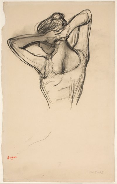 Danseuse, demi-corps, bras croisés derrière la tête - Edgar Degas