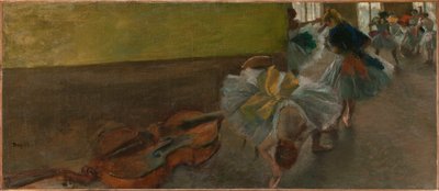 Danseuses dans la salle de répétition avec une contrebasse - Edgar Degas