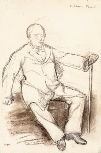 Jules Perrot, étude pour Le Danseur Perrot, assis - Edgar Degas