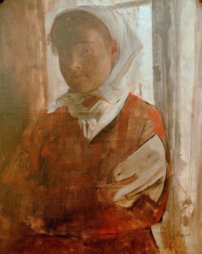 Jeune femme avec un foulard blanc - Edgar Degas