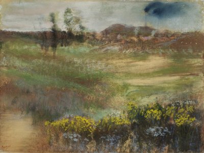 Paysage avec cheminées, c.1890 - Edgar Degas