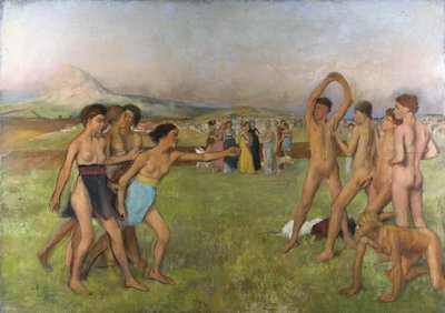 Petites filles spartiates provoquant des garçons - Edgar Degas